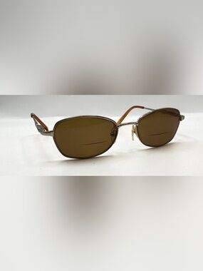 Linda Evans 286 Brown Gold Oval Metal Sunglasses Frames Only